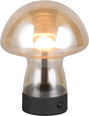 Trio Lighting Glas Tischlampe LED mit Honig Schirm und Basis