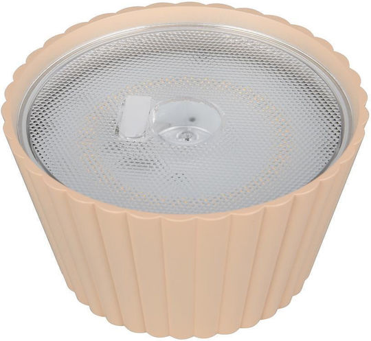 Trio Lighting Μεταλλικό Πορτατίφ LED με Μπεζ Καπέλο και Βάση