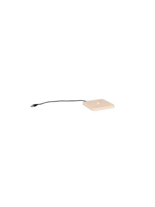 Trio Lighting Πλαστικό Πορτατίφ με Μπεζ Καπέλο και Βάση