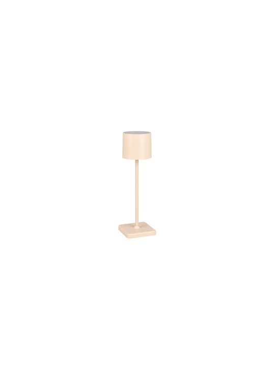 Trio Lighting Πλαστικό Πορτατίφ με Μπεζ Καπέλο και Βάση
