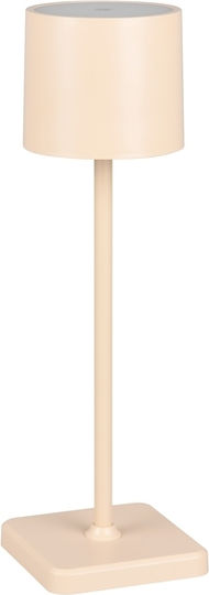 Trio Lighting Plastic Table Lamp with Beige Shade and Base