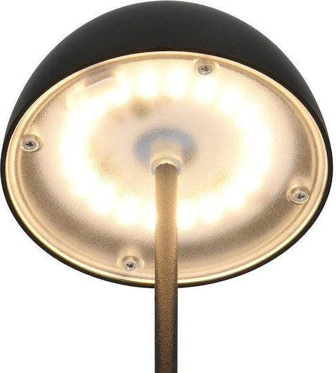 Trio Lighting Kunststoff Tischlampe LED mit Schwarz Schirm und Basis