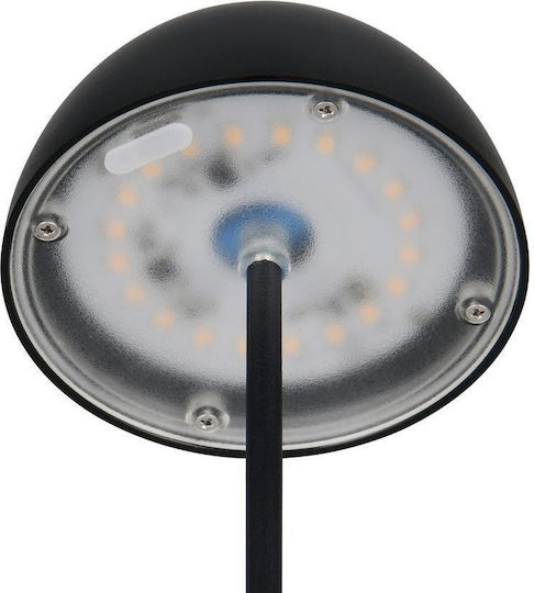 Trio Lighting Kunststoff Tischlampe LED mit Schwarz Schirm und Basis