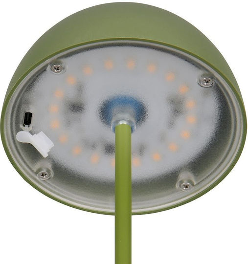 Trio Lighting Plastic Table Lamp LED with Green Shade and Base