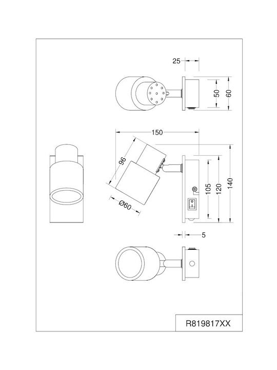 Trio Lighting Single Spot in White Color
