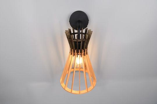 Trio Lighting Industrielle Wandleuchte Schwarz