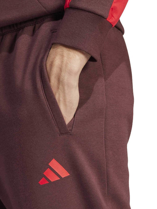 Essentials Colorblock Παντελόνι Φόρμας με Λάστιχο Red