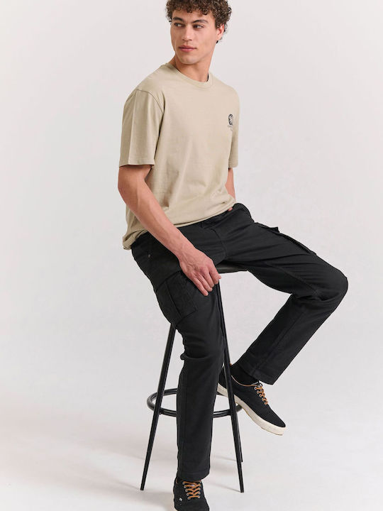 Trousers Cargo Elastic in Regular Fit Black