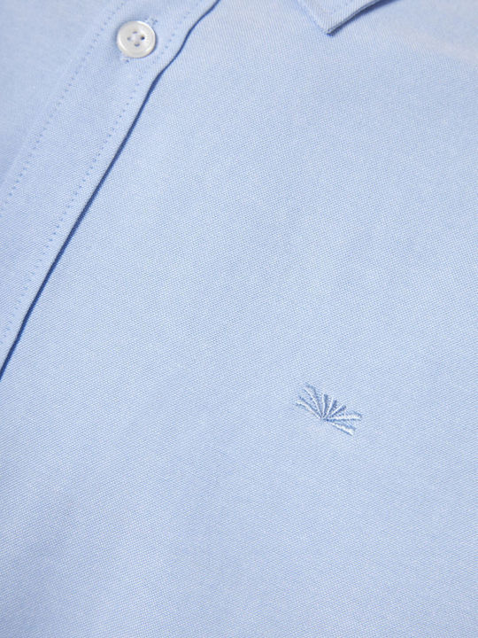 Long-sleeved Cotton Shirt Light Blue