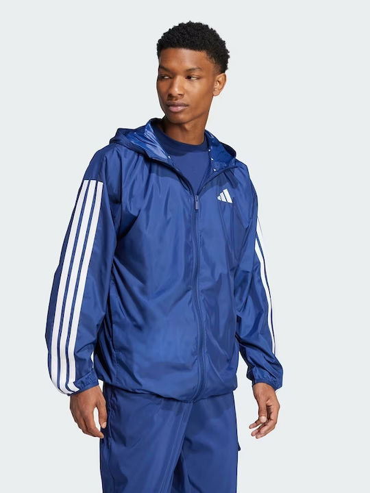Essentials 3-stripes Sportjacke Winddicht Marineblau