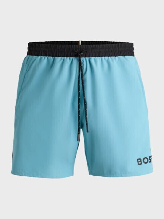 Men's Swimwear Bermuda Light Blue with Patterns