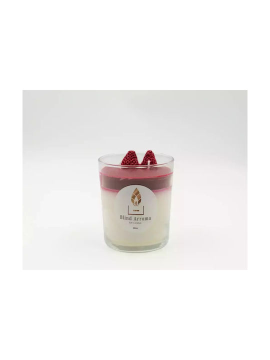 Dc-3006 Scented Soy Candle Vanilla Cream Cheesecake Jar 350ml Red White