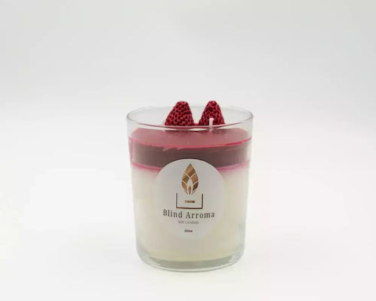 Lumânare parfumată din soia Dc-3006, Cheesecake cu cremă de vanilie, borcan 350ml, roșu alb