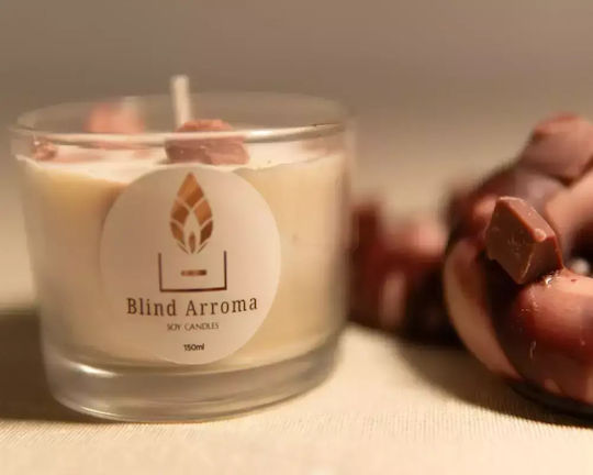 Dc-3004 Scented Soy Candle Lemon Mousse Chocolate Biscuit Jar 150ml White
