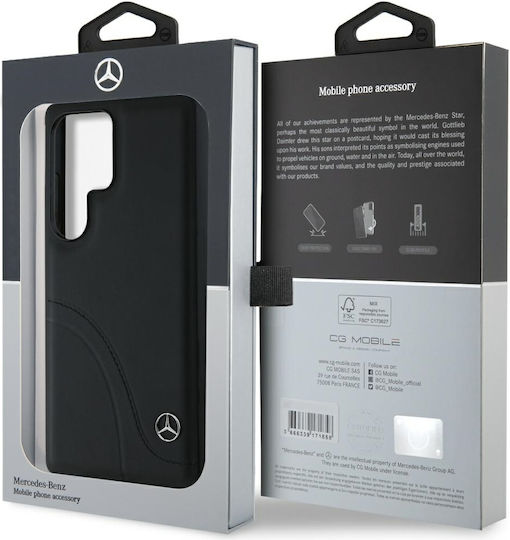 Mercedes-Benz Umschlag Rückseite Leder Schwarz (Galaxy S25 Ultra,Samsung S25 Ultra)