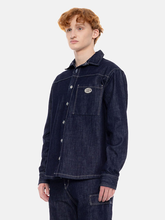 Long Sleeve Denim Overshirt Blue