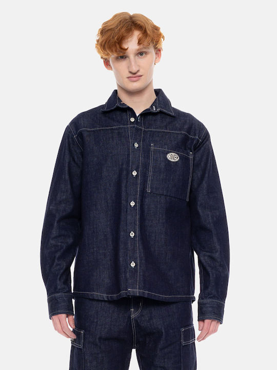 Long Sleeve Denim Overshirt Blue