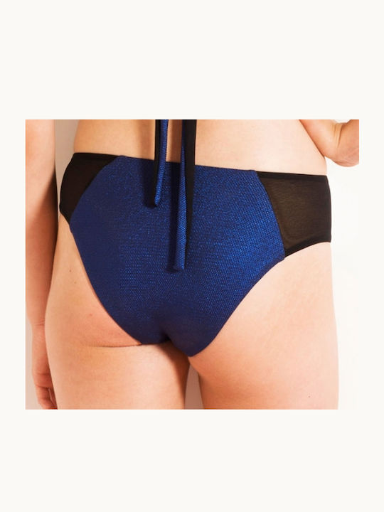 Bikini Slip High Waist Black And Dark Blue