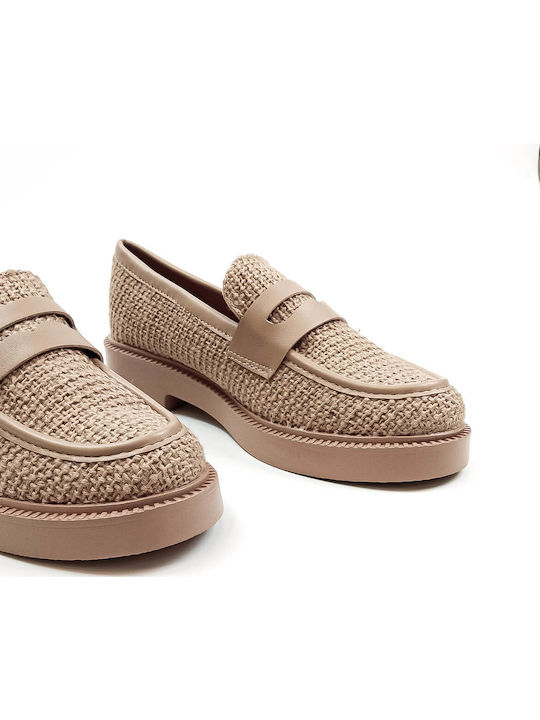 Women's Loafers in Khaki Color
