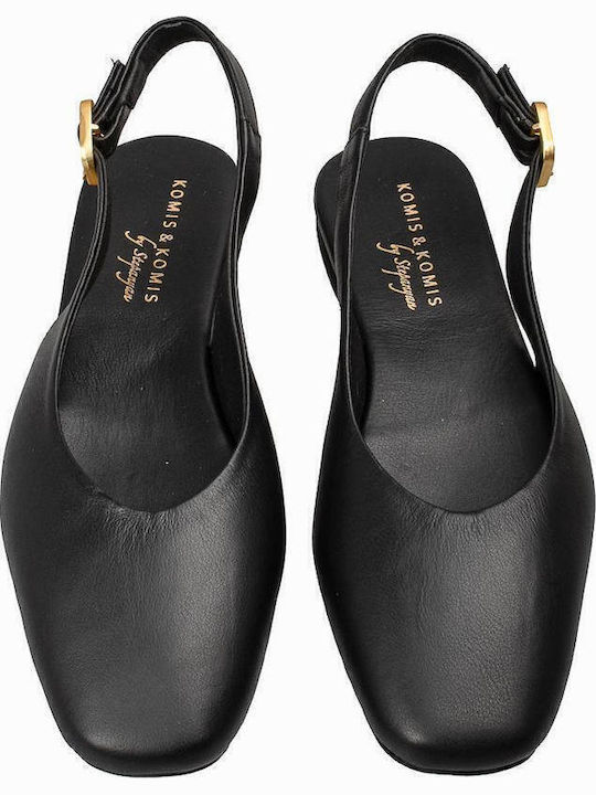 Γυναικείες Μπαλαρίνες Slingback σε Μαύρο Χρώμα