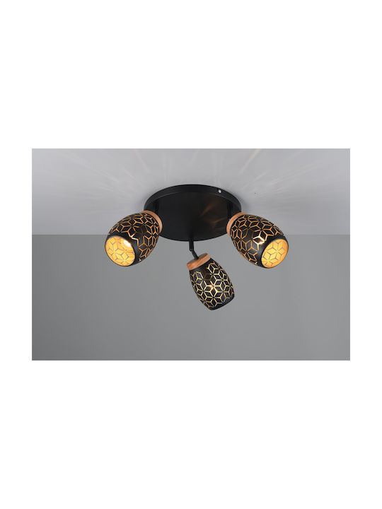 Trio Lighting Dreifach Spot in Schwarz Farbe