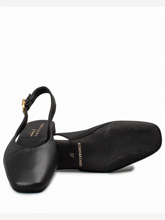 Γυναικείες Μπαλαρίνες Slingback σε Μαύρο Χρώμα