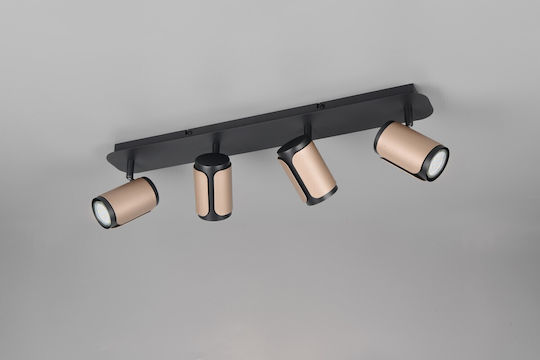Trio Lighting Σποτ με 4 Φώτα σε Καφέ Χρώμα