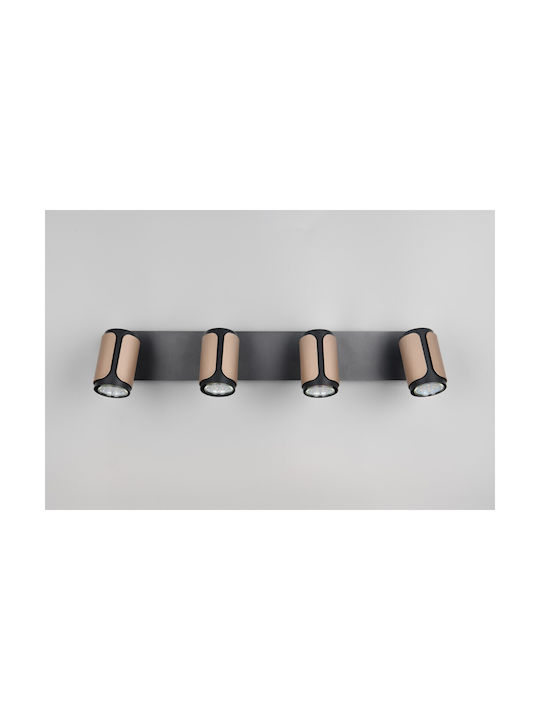 Trio Lighting Spot cu 4 Lumini în Culoare Maro