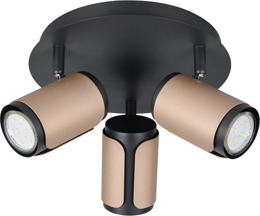 Trio Lighting Τριπλό Σποτ σε Καφέ Χρώμα