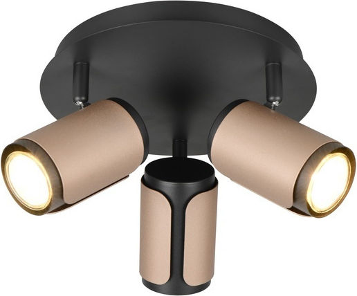 Trio Lighting Τριπλό Σποτ σε Καφέ Χρώμα