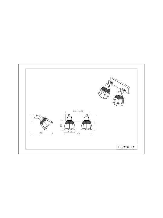 Trio Lighting Διπλό Σποτ σε Μαύρο Χρώμα