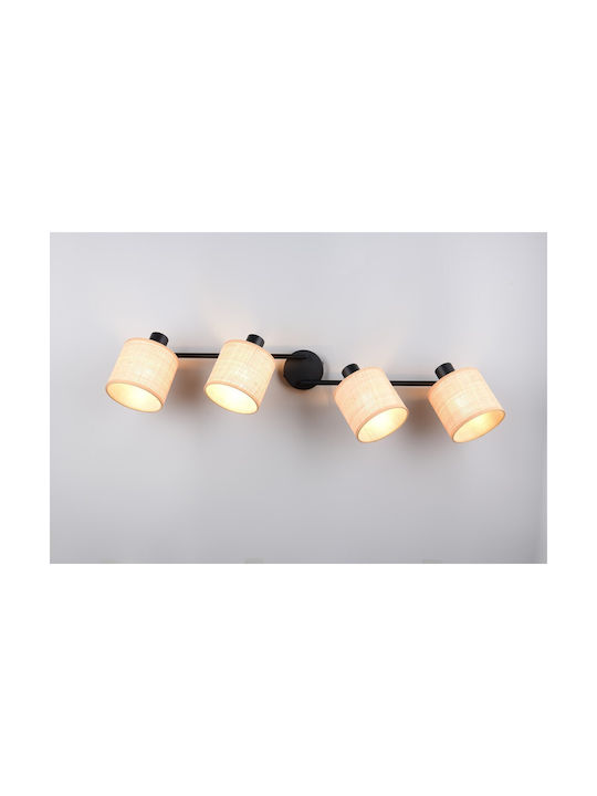 Trio Lighting Σποτ με 4 Φώτα σε Μαύρο Χρώμα