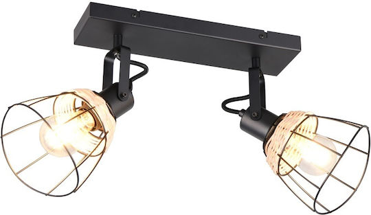 Trio Lighting Διπλό Σποτ σε Μαύρο Χρώμα
