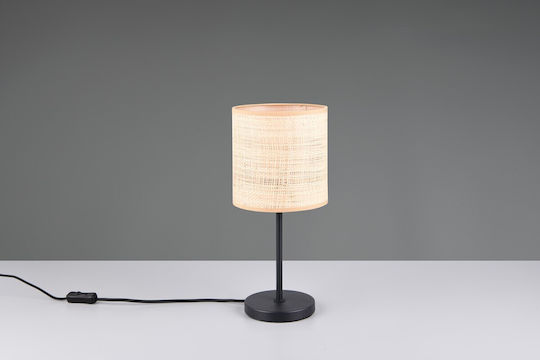Trio Lighting Μεταλλικό Πορτατίφ με Μπεζ Καπέλο και Μαύρη Βάση