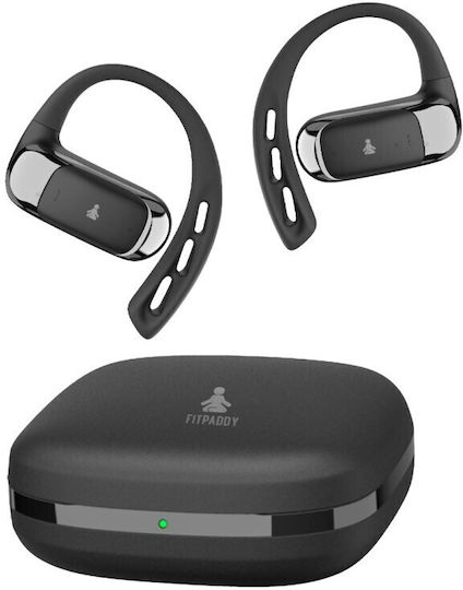 Fitpaddy FitBeat Pro Offenes Ohr Bluetooth-Freisprecheinrichtung Kopfhörer mit Schweißresistenz und Ladeetui Schwarz
