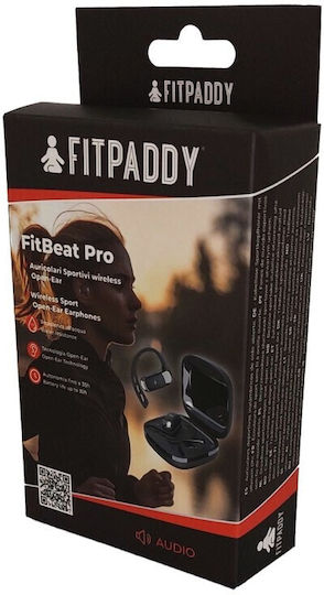 Fitpaddy FitBeat Pro Offenes Ohr Bluetooth-Freisprecheinrichtung Kopfhörer mit Schweißresistenz und Ladeetui Schwarz