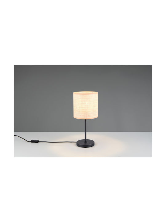 Trio Lighting Μεταλλικό Πορτατίφ με Μπεζ Καπέλο και Μαύρη Βάση