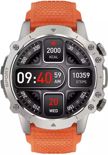 Kiano Watch Sport 49мм с Пулсомер (Сребрист)