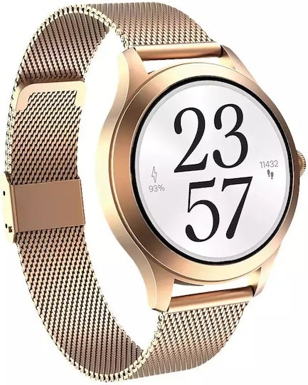 MaxCom FW44 2 Stainless Steel 46mm Smartwatch με SIM και Παλμογράφο (Χρυσό)