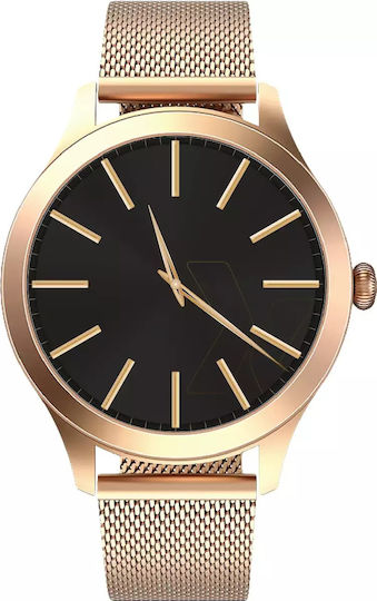 MaxCom FW44 2 Stainless Steel 46mm Smartwatch με SIM και Παλμογράφο (Χρυσό)