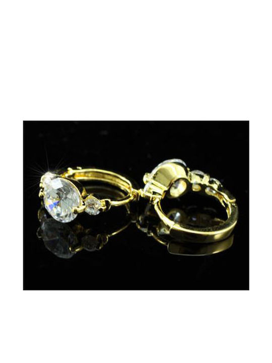 Vergoldete Ohrringe 3 Karat Kristalle Violeta Ohrring Durchmesser 1,5 cm