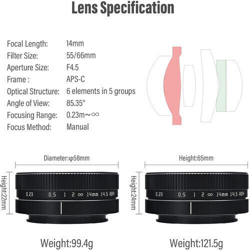AstrHori Camera Lens 14mm F/4.5 Wide Angle for Nikon Z Mount Black