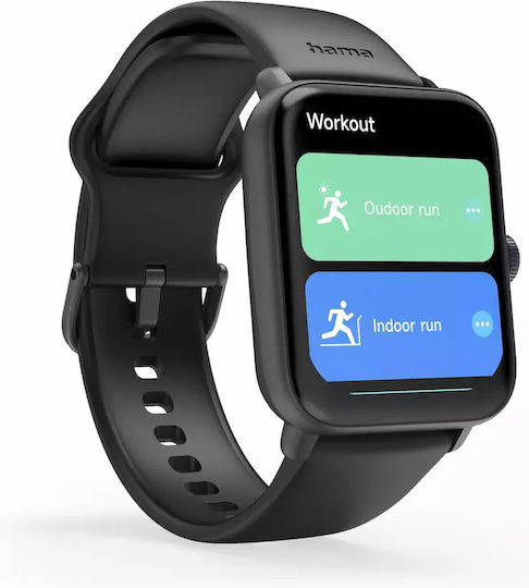 HAMA 6010 49mm Smartwatch with Heart Rate Monitor (Black)