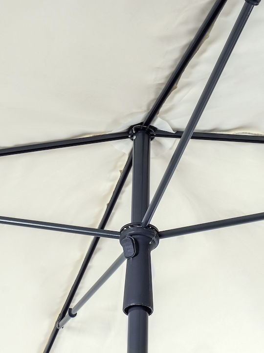 Umbrelă Pătrată Metalică Ecru 2.1x2.1xÎnălțime 2.48m