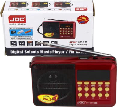 Joc H1011USB Φορητό Ραδιόφωνο Επαναφορτιζόμενο με USB Κόκκινο