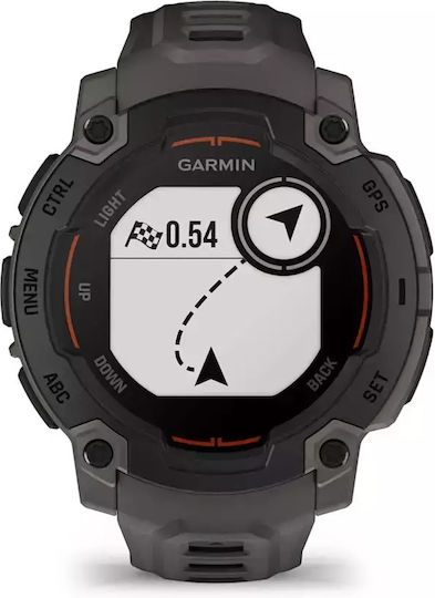 Garmin Instinct E 45mm Αδιάβροχο Smartwatch με Παλμογράφο (Black with Charcoal Band)