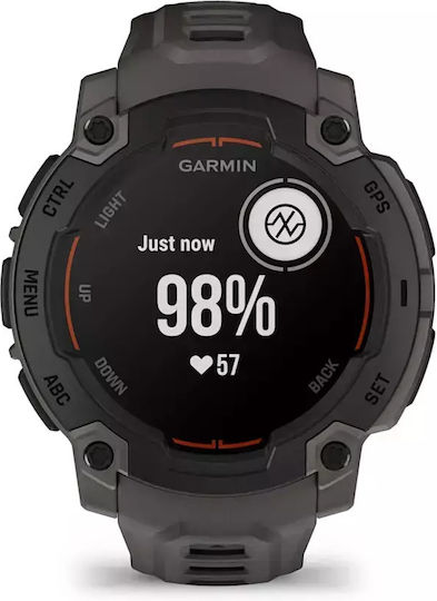 Garmin Instinct E 45mm Αδιάβροχο Smartwatch με Παλμογράφο (Black with Charcoal Band)
