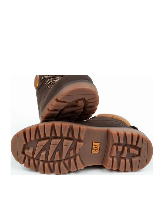 Leather Kids Boots with Zipper Brown