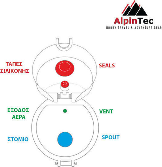 AlpinPro Kids Water Bottle Silicone Non Spill Aqua 500ml (Various Designs/Colours)