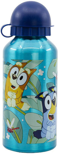 Euromic Παιδικό Παγούρι Bluey Αλουμινίου Γαλάζιο 400ml